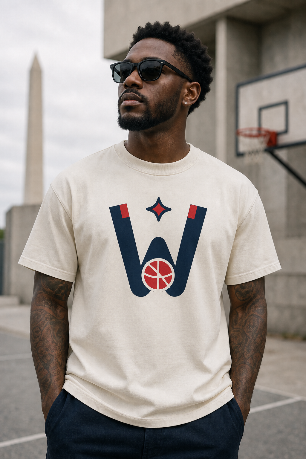 District W heavyweight ivory tee